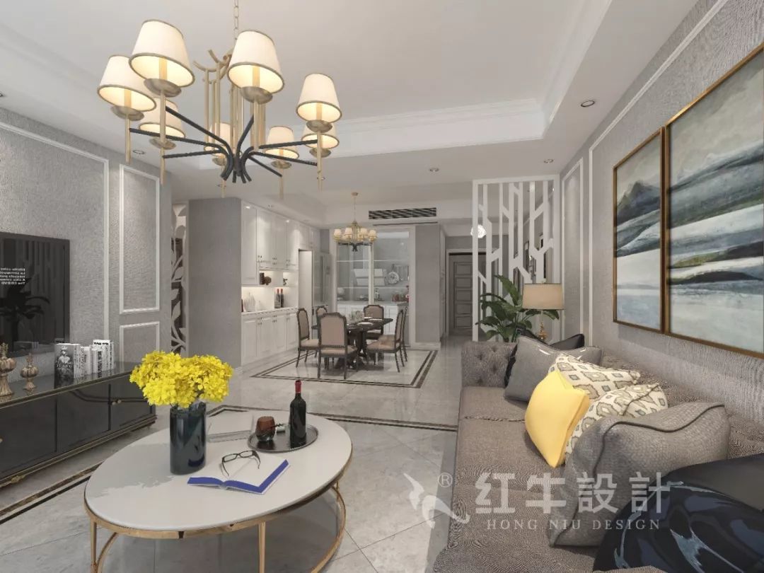 南京老房翻新--即便少掉一个卫生间，也要单独的衣帽间！12仇美蓉_康盛花园115㎡轻奢风格装修效果图_客厅